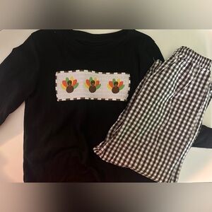 Boys Smocked Turkey Thanksgiving Outfit